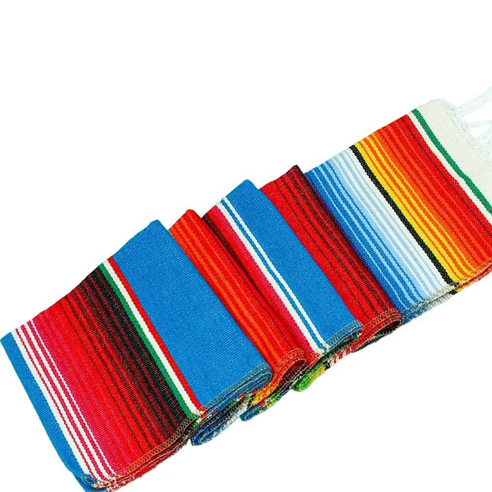Hxezoc Mexican Serape Table Runner 53cm x 213cm (14 x 84 Inch) | Hand-Woven Cotton for Festive Decor - view 5