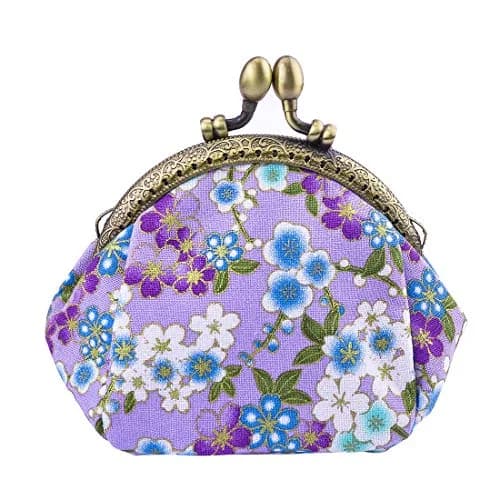 Oyachic Coin Purse, Floral Change Purse, Vintage Coin Pouch, Small Wallet with Kiss Lock Clasp for Women, Girls | Compact & Durable Canvas Design thumbnail 1