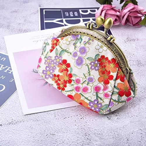 Oyachic Floral Coin Purse Canvas Wallet with Clasp | Vintage Small Coin Pouch for Women & Girls thumbnail 2