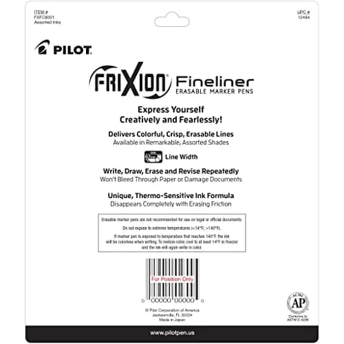 PILOT FriXion Fineliner Erasable Marker Pens 8-Pack | Smooth Ink Flow, Fade-Resistant thumbnail 2