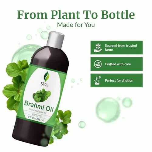 SVA ORGANICS Brahmi Carrier Oil 8 Fl Oz (236 ml) - Pure & Natural thumbnail 4