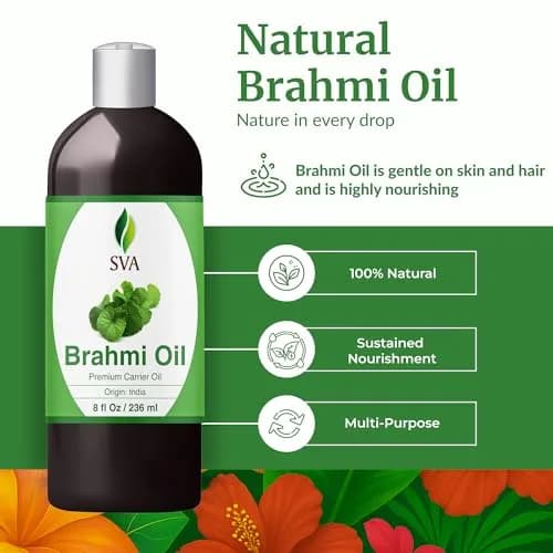 SVA ORGANICS Brahmi Carrier Oil 8 Fl Oz (236 ml) - Pure & Natural thumbnail 2