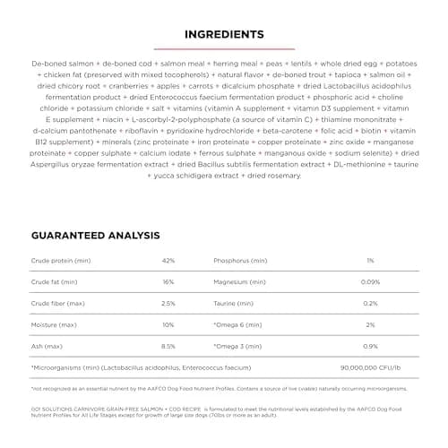 Go! Solutions Carnivore Salmon + Cod Grain-Free Dry Cat Food | High-Protein, Real Meat & Fish, 8 lb Bag thumbnail 4