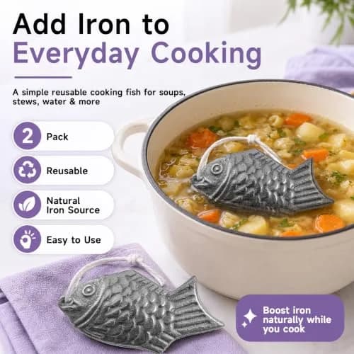 Lisol Iron Fish 2 Pack | Natural Iron Supplement for Cooking & Water thumbnail 6