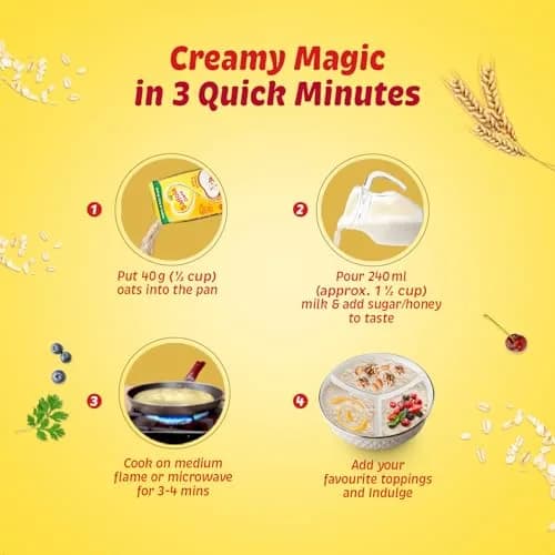 Saffola Oats 1 kg (2.2 lb) with Free 400 gm (0.88 lb) | Wholesome Wholegrain Breakfast Cereal thumbnail 4