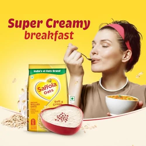 Saffola Oats 1 kg (2.2 lb) with Free 400 gm (0.88 lb) | Wholesome Wholegrain Breakfast Cereal thumbnail 2