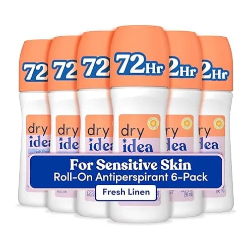 Dry Idea Fresh Linen Roll-On Deodorant & Antiperspirant for Women, 19.5 Fl Oz (Pack of 6) | 72-Hour Odor Protection thumbnail 1