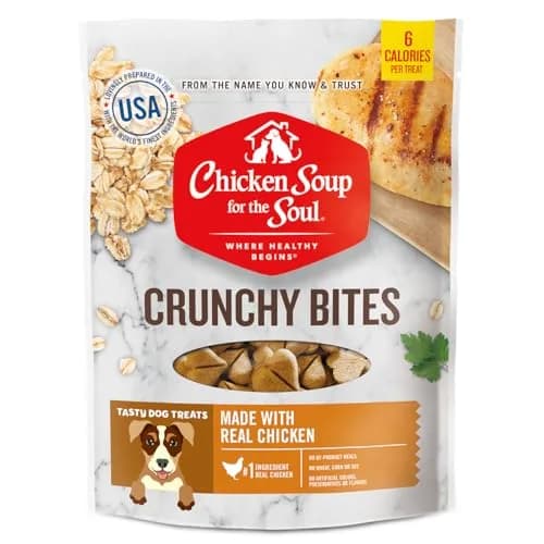 Chicken Soup for the Soul Pet Food Crunchy Bites Dog Treats, Chicken, 12 Ounce Bag | Soy, Corn & Wheat Free thumbnail 1