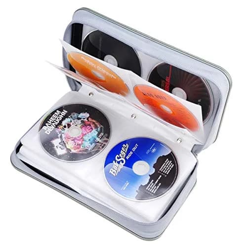 Wismart CD DVD Wallet 96 Capacity Heavy Duty Hard Shell Organizer Black | Protects Discs & Fits 96 DVDs thumbnail 6