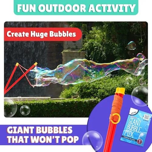 Atlasonix Giant Bubble Wand Set with 1 Gallon Bubble Solution Powder | Non-Toxic, BPA-Free, ASTM-Tested thumbnail 7