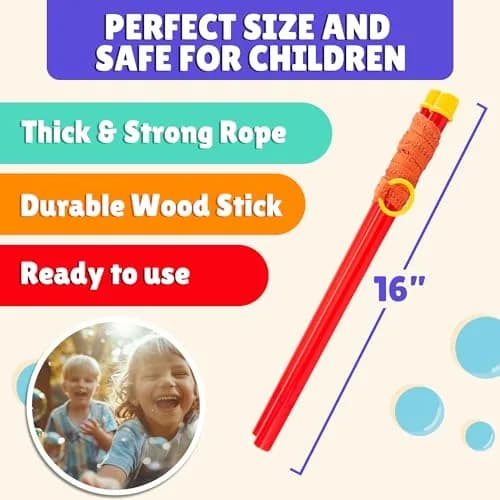 Atlasonix Giant Bubble Wand Set with 1 Gallon Bubble Solution Powder | Non-Toxic, BPA-Free, ASTM-Tested thumbnail 3