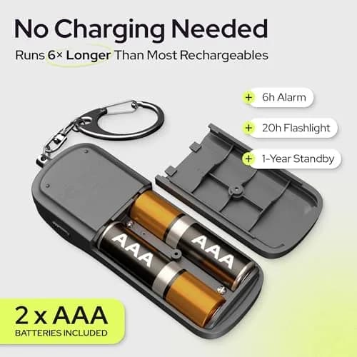 WETEN Personal Safety Alarm Keychain for Women - 130dB Loud Siren & LED Light | Black thumbnail 4