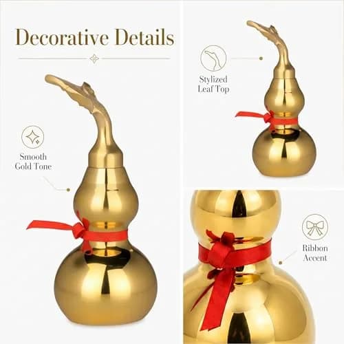 I-MART Brass Wu Lou Feng Shui Gourd 10.2 cm (4 Inch) | Traditional Home Decor Accent thumbnail 5