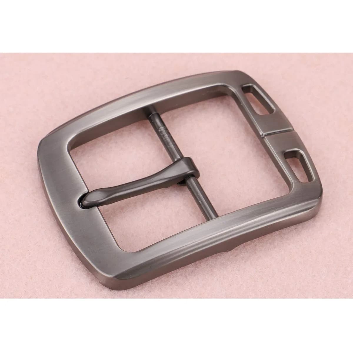 McFanBe Single Prong Square Belt Buckle | 3.8 cm (1.5 inch) Grey Alloy Replacement Buckle - view 2