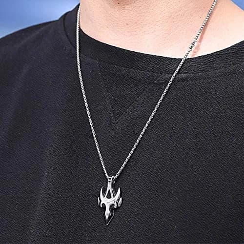 Leprato Viking Talisman Necklace for Men Norse Mjolnir Wolf Compass Valknut Amulet Pendant 24 inch thumbnail 6