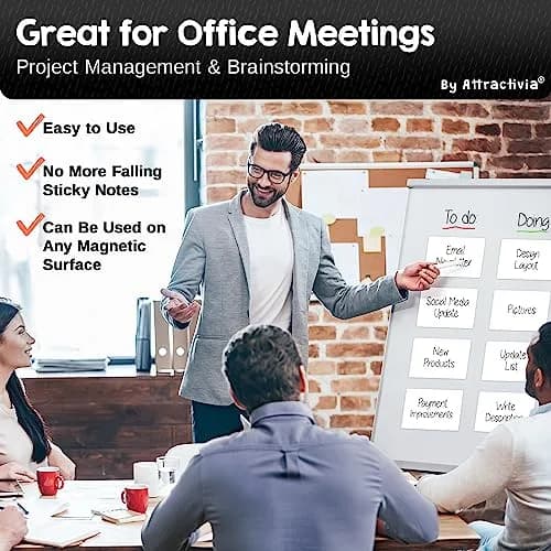 Attractivia Magnetic Labels 5.6 x 3.7 in | Erasable Magnetic Stickers for Office & Home thumbnail 5