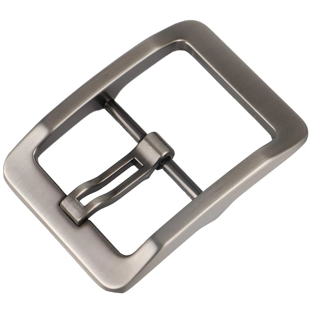 McFanBe Single Prong Square Belt Buckle 38mm (1.5 Inches) | Grey Alloy Replacement Buckle - main product image