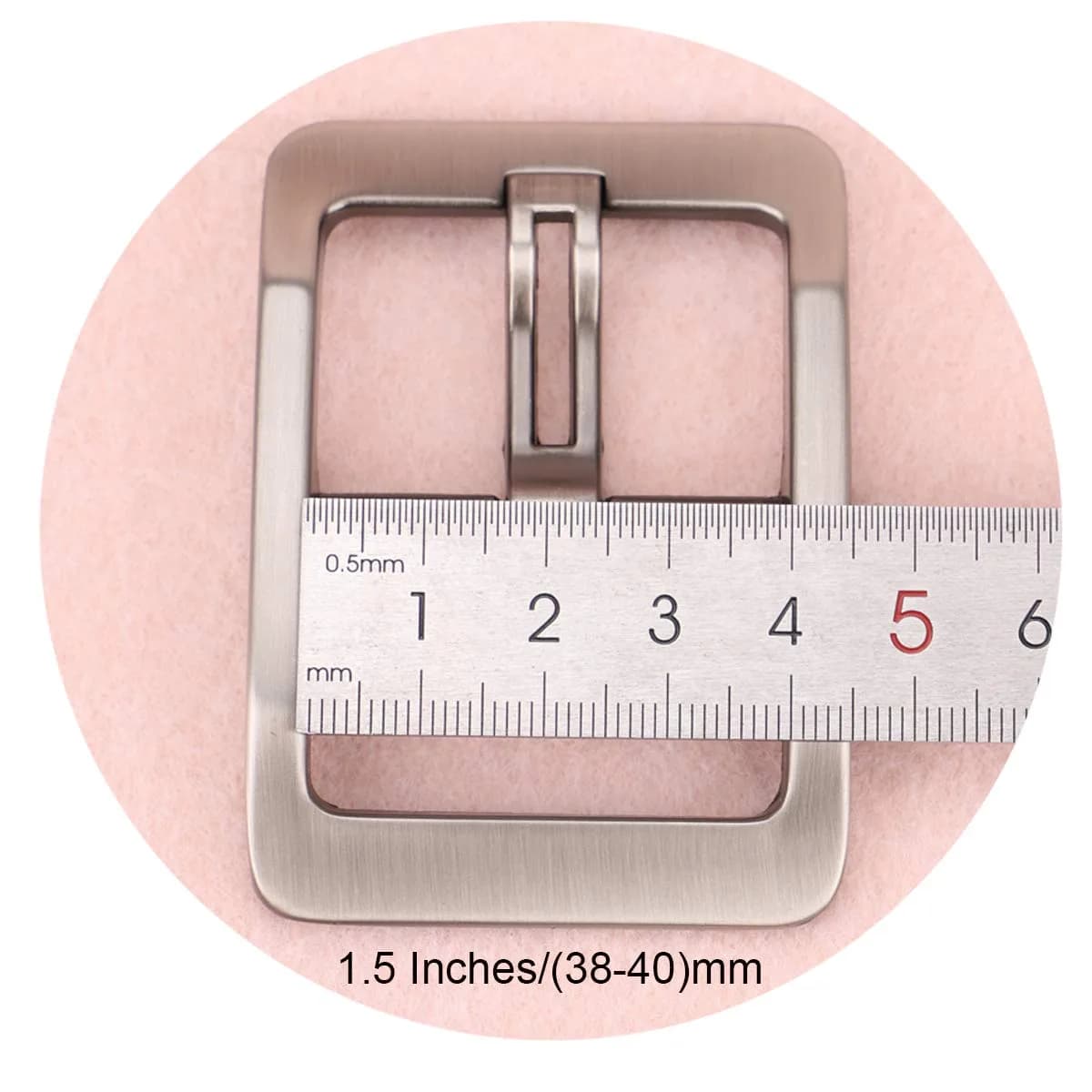 McFanBe Single Prong Square Belt Buckle 38mm (1.5 Inches) | Grey Alloy Replacement Buckle - view 5