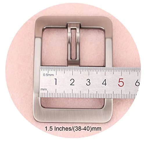 McFanBe Single Prong Square Belt Buckle 38mm (1.5 Inches) | Grey Alloy Replacement Buckle thumbnail 5