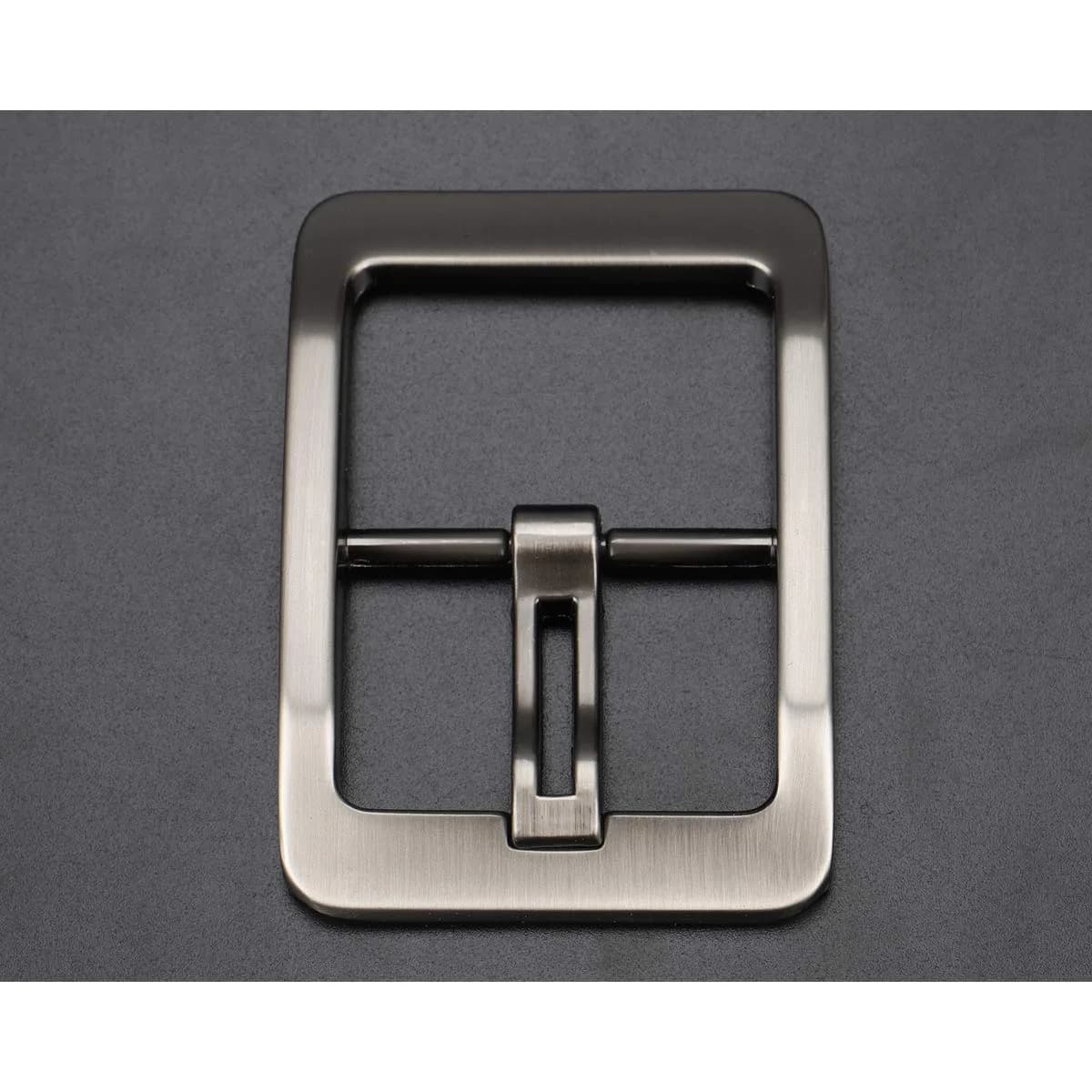 McFanBe Single Prong Square Belt Buckle 38mm (1.5 Inches) | Grey Alloy Replacement Buckle - view 6