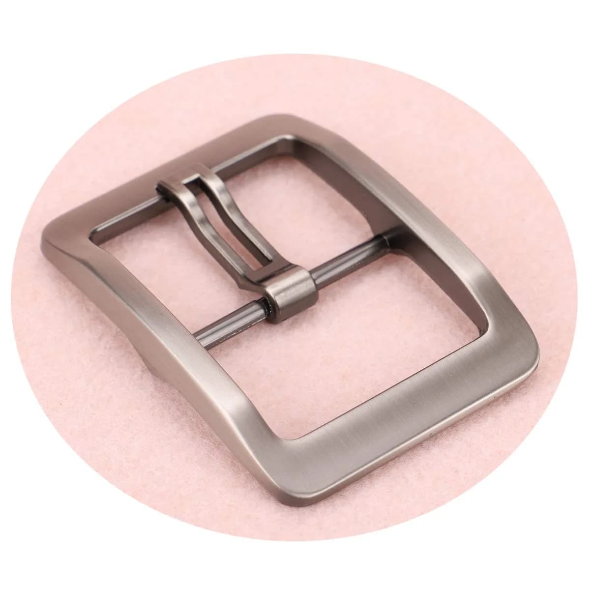 McFanBe Single Prong Square Belt Buckle 38mm (1.5 Inches) | Grey Alloy Replacement Buckle - view 2