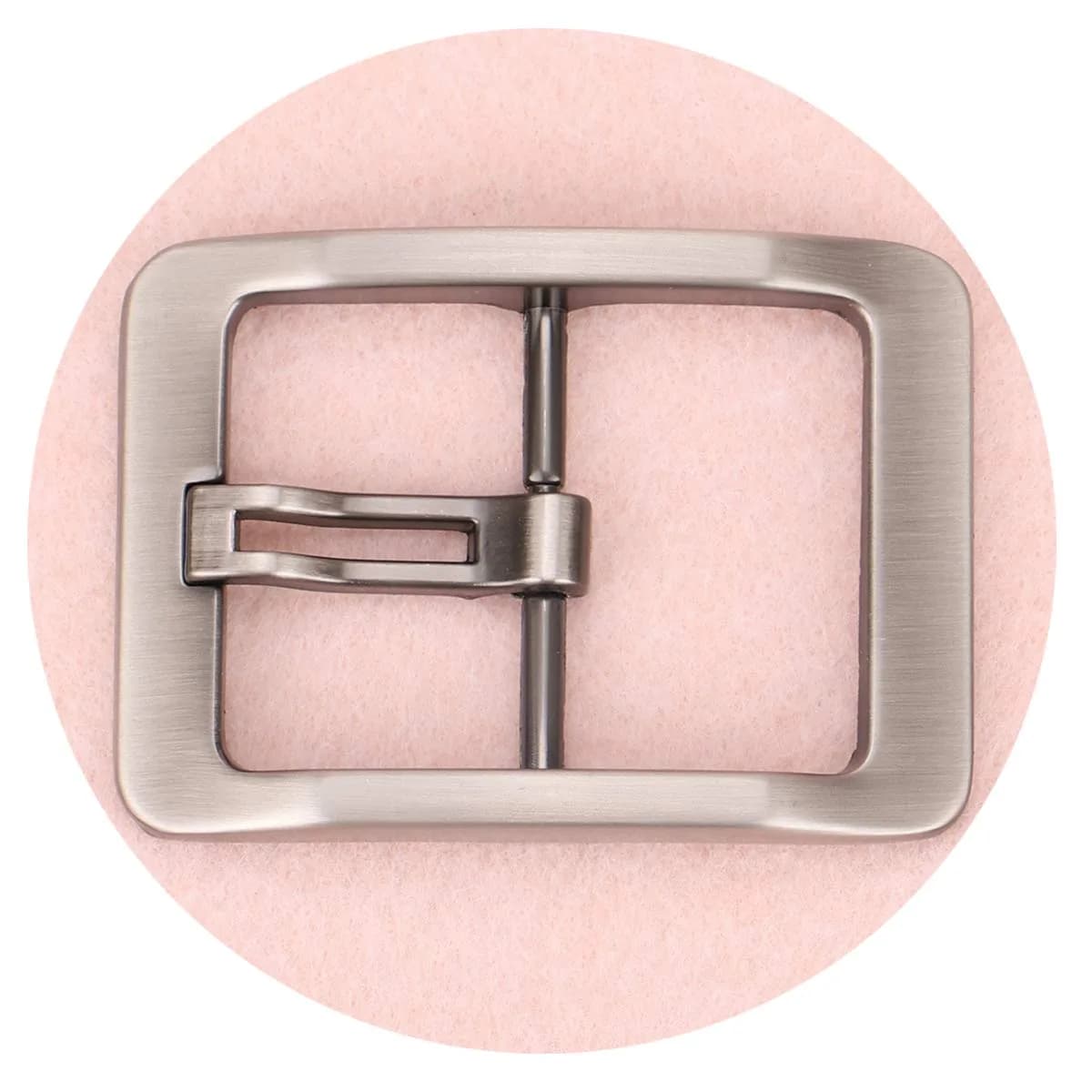 McFanBe Single Prong Square Belt Buckle 38mm (1.5 Inches) | Grey Alloy Replacement Buckle - view 3