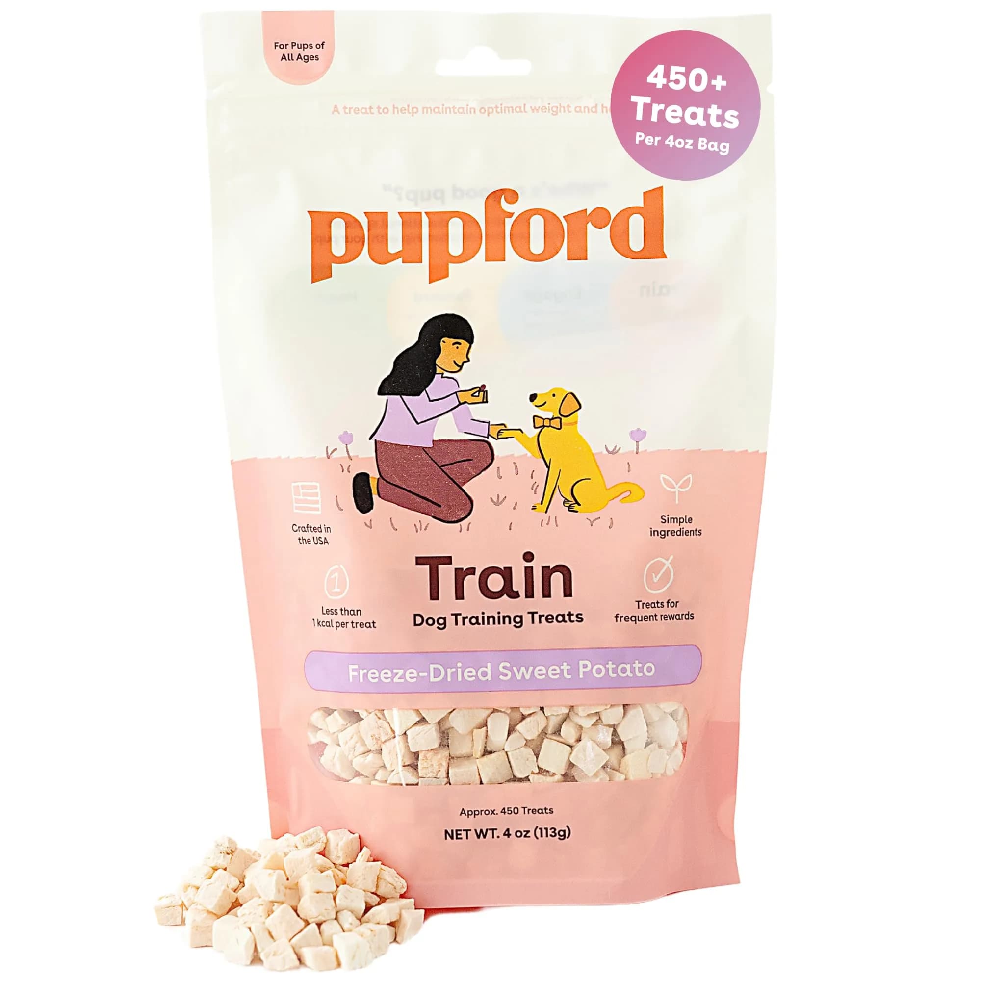 Pupford Freeze Dried Dog & Puppy Training Treats Sweet Potato | All Natural, Low Calorie, 4 oz — Sweet Potato