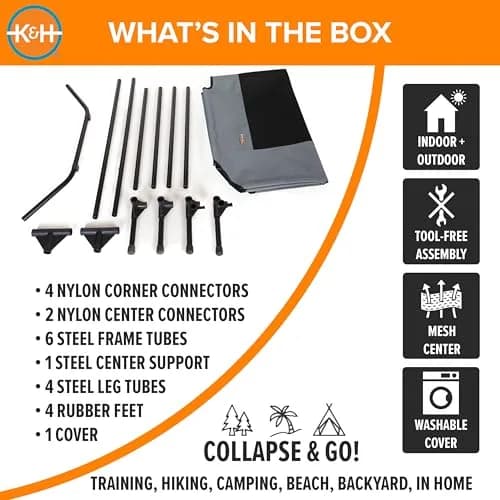 K&H Outdoor Elevated Dog Bed for Large & XL Pets, Gray, XL 50x32in | Cooling, Durable Support thumbnail 6