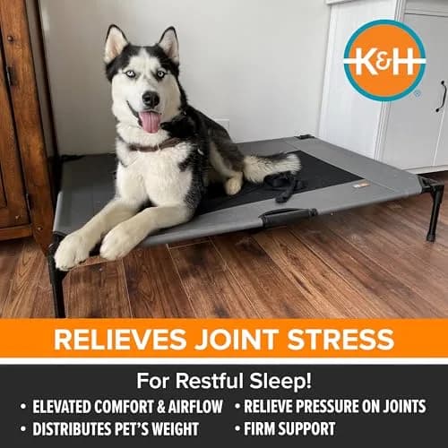 K&H Outdoor Elevated Dog Bed for Large & XL Pets, Gray, XL 50x32in | Cooling, Durable Support thumbnail 3