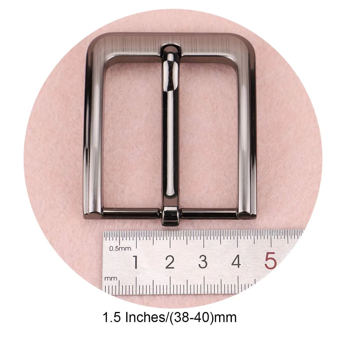 McFanBe Single Prong Square Belt Buckle 38mm (1.5 Inches) | Grey Alloy Replacement Buckle - view 5