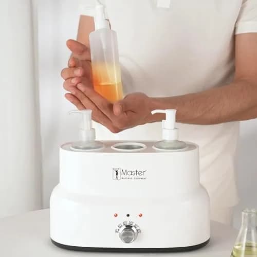 Master Massage Equipment 3-Bottle Massage Oil Warmer | Auto Temp Control, White thumbnail 6