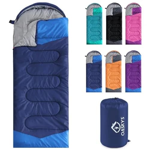 oaskys Camping Sleeping Bag 3 Seasons | Waterproof & Lightweight for Adults Kids thumbnail 1