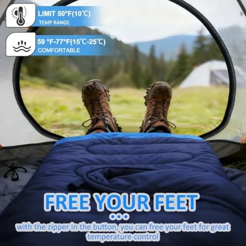 oaskys Camping Sleeping Bag 3 Seasons | Waterproof & Lightweight for Adults Kids thumbnail 7