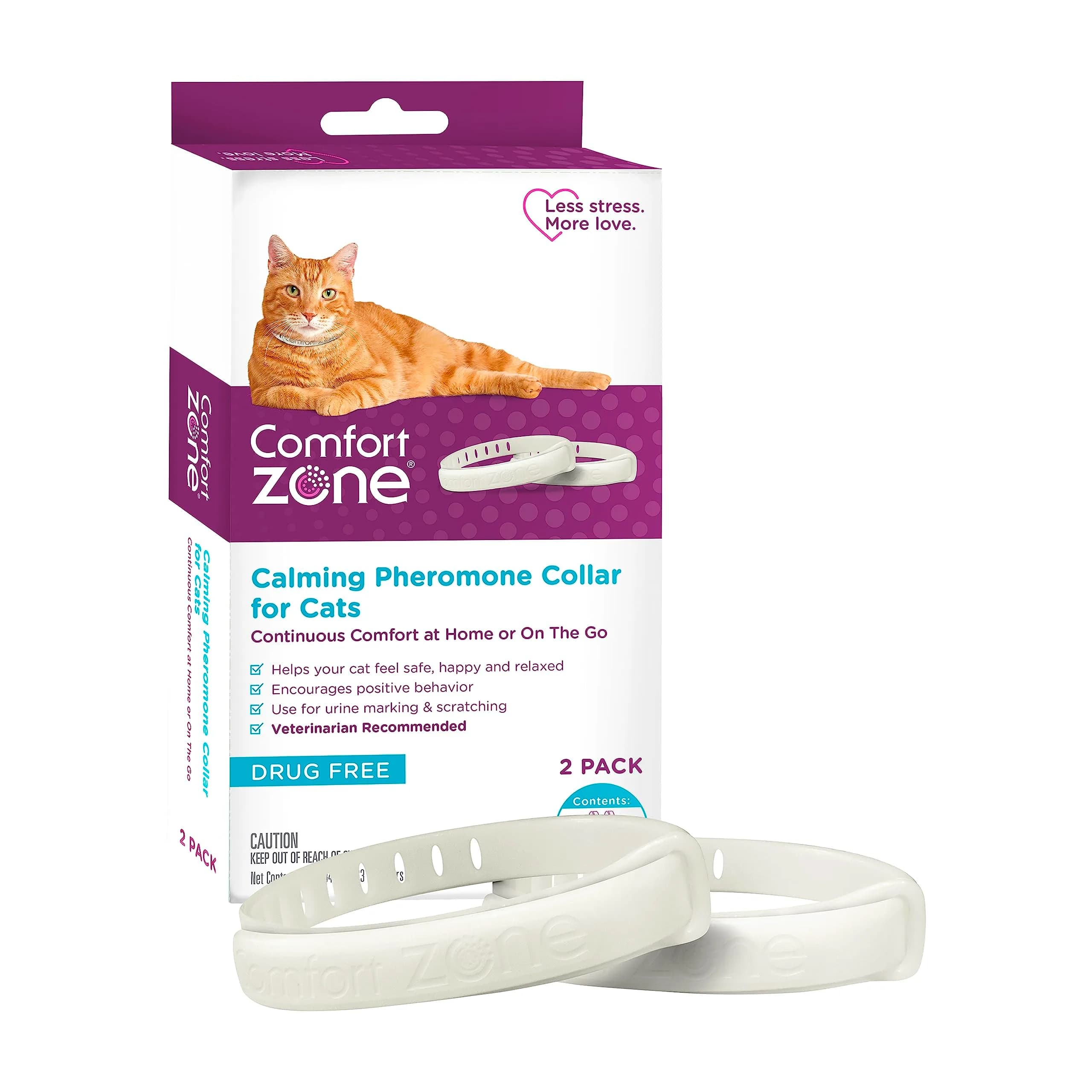 Comfort Zone Cat Calming Collar Savings Pack, 2 x 30-Day Collars | Drug-Free Anxiety Relief for Cats - main product image