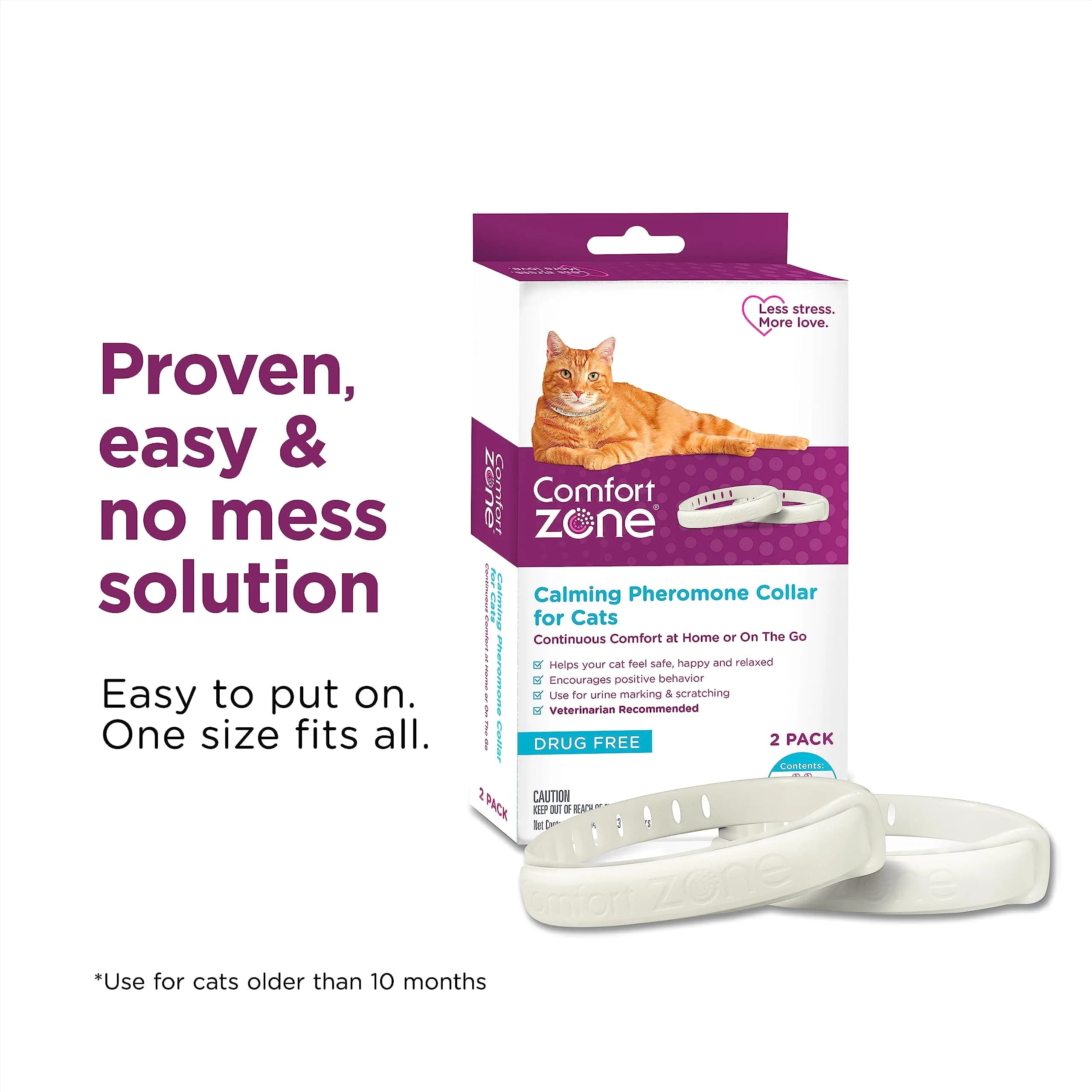 Comfort Zone Cat Calming Collar Savings Pack, 2 x 30-Day Collars | Drug-Free Anxiety Relief for Cats - view 6