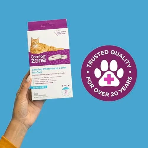 Comfort Zone Cat Calming Collar Savings Pack, 2 x 30-Day Collars | Drug-Free Anxiety Relief for Cats thumbnail 7
