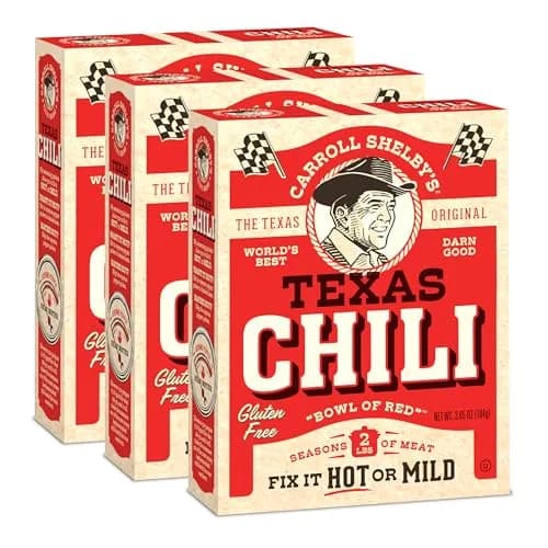 Carroll Shelby's Original Texas Brand Chili Kit 3.65oz Pack of 3 | Authentic Texas-Style Spice Blend thumbnail 1