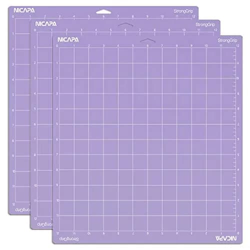 NICAPA Strong Grip Cutting Mat 12x12 inch, 3 Mats | Purple, Strong Adhesive for Heavy Materials thumbnail 1