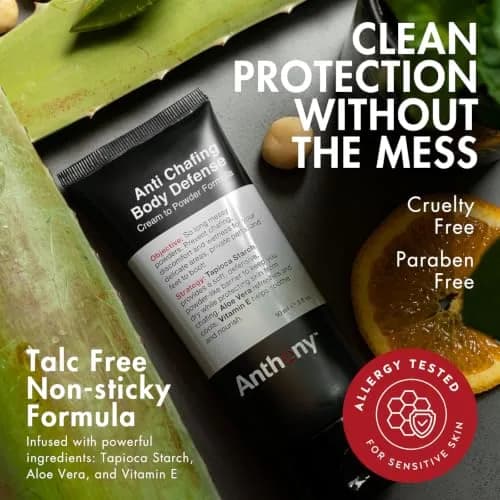 Anthony Body Deodorant Anti Chafing Cream for Men, 3 Fl Oz (2 Pack) | Moisture & Friction Defense thumbnail 5
