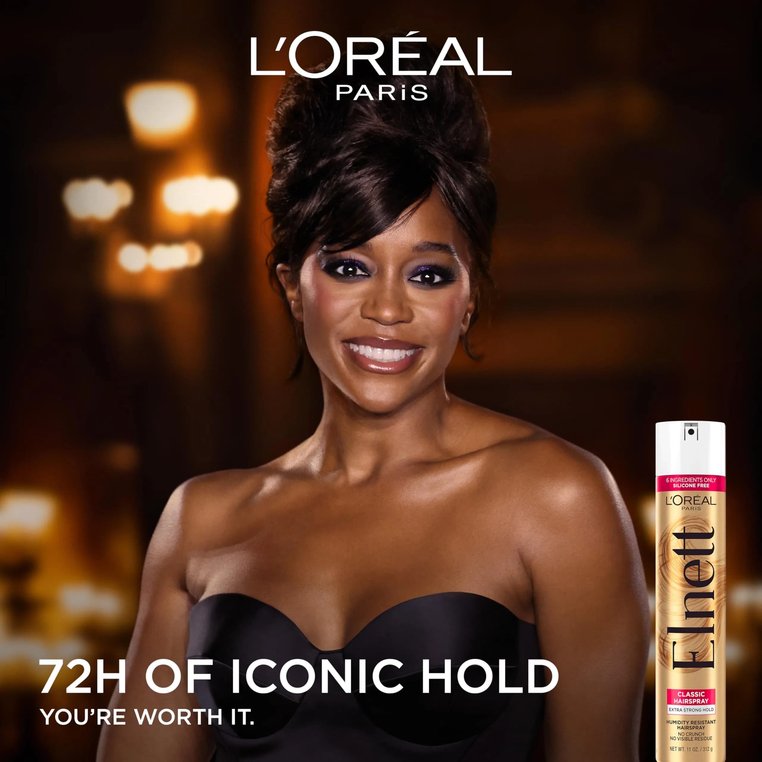 L'Oreal Paris Elnett Satin Precious Oils Hairspray for Color Treated Hair - 11 oz, 2 Pack - view 2
