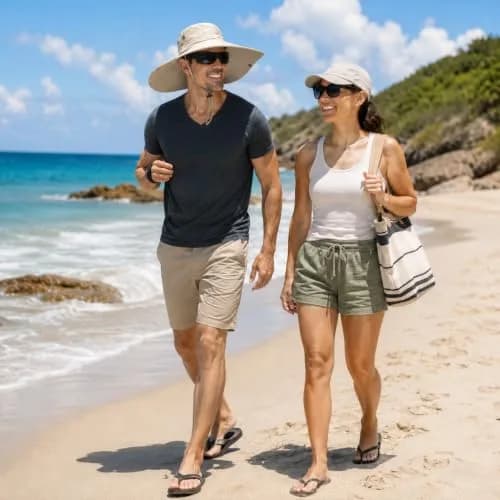 HUAMULAN Men 6" Wide Brim Sun Hat Summer Outdoor Women Bucket Fishing Hat | Large Shade & Foldable Design thumbnail 4