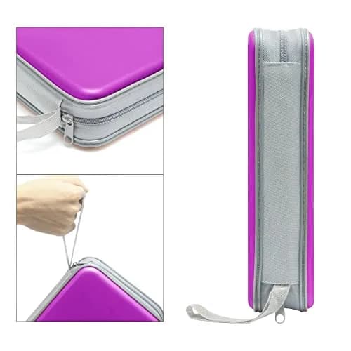 Siveit 80 Capacity CD/DVD Case Holder - Purple Hard Plastic Disc Storage Binder with Zipper thumbnail 3