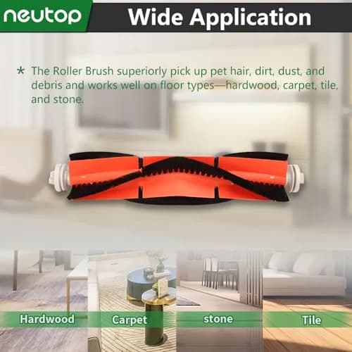 Neutop Replacement Kit Compatible with Roborock S6 S5 S4 E35 E25 E20 | 2 Main Brushes & HEPA Filters for Xiaomi Vacuum thumbnail 3