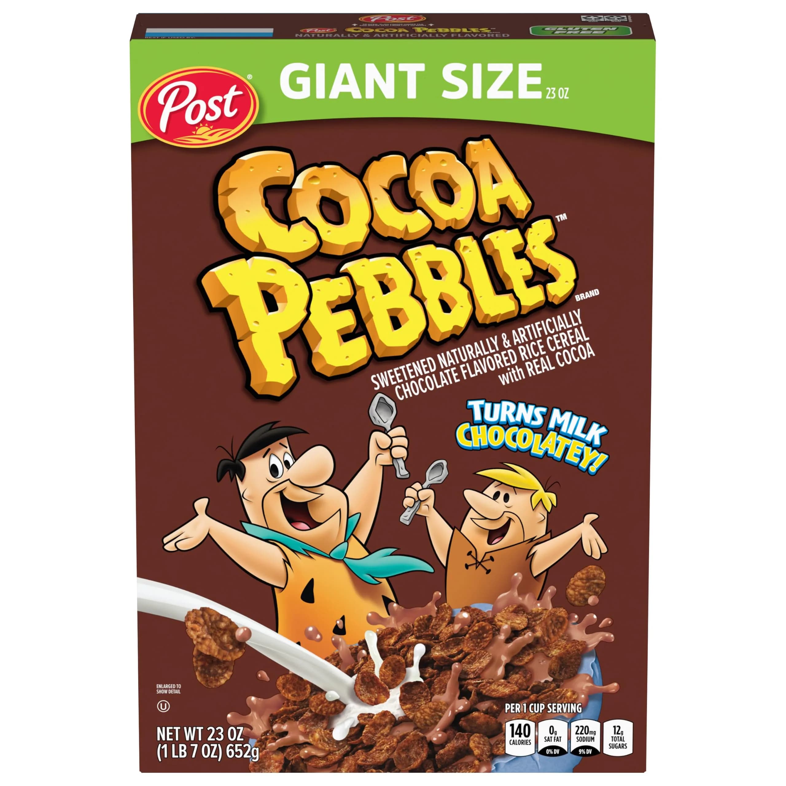 Pebbles Cocoa Chocolate Breakfast Cereal Gluten Free 23 oz (652 g) | Rich Chocolate Flavor & Crispy Rice Crunch — 23 Ounce