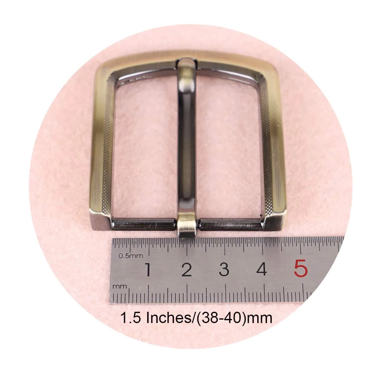 McFanBe 1.5 Inches (38 mm) Belt Buckle Single Prong Square Replacement Buckle for Men & Women | Alloy Metal, Bronze Finish - view 5