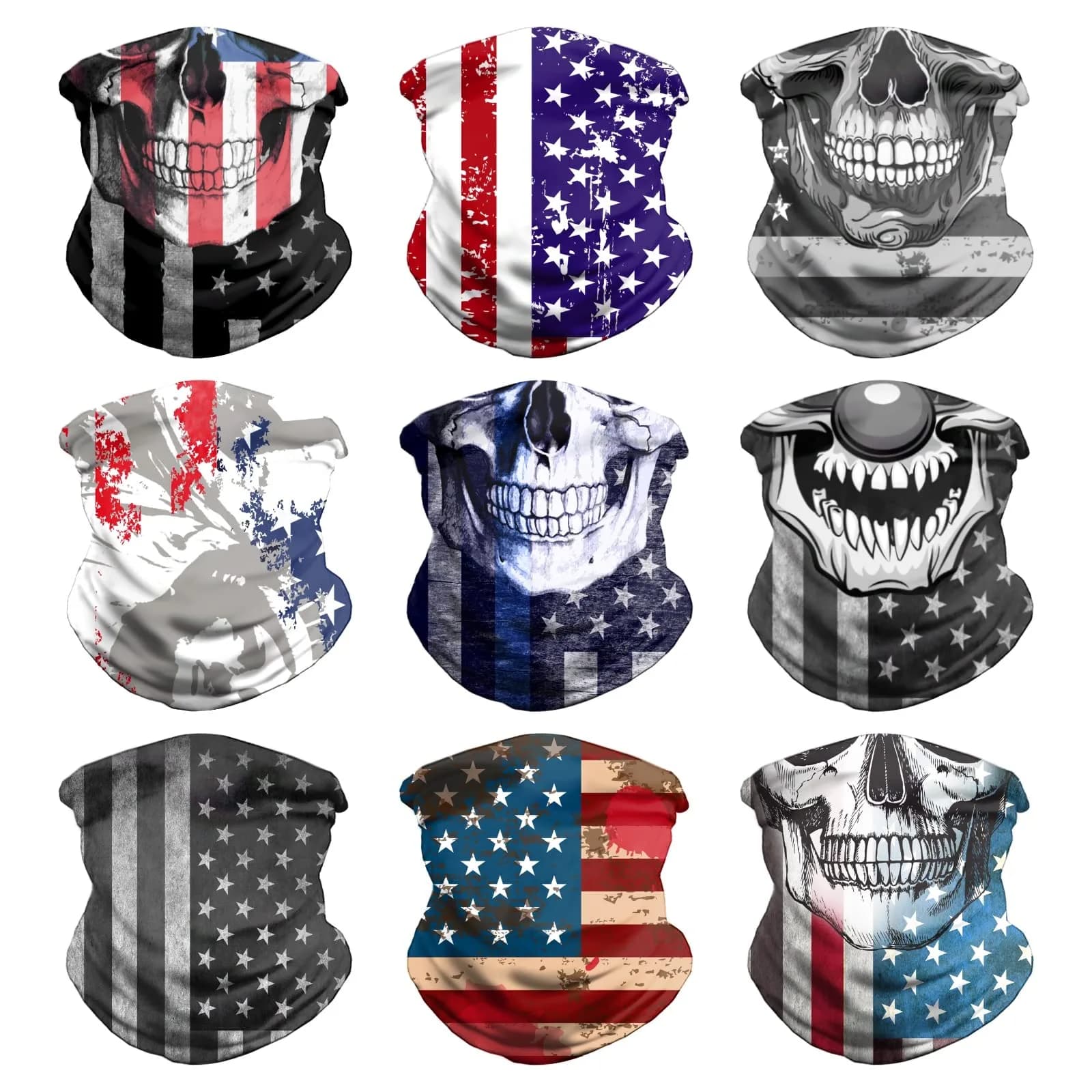VCZUIUC Galaxy 2 Headwear Bandana 9 Pack | Multi-functional Neck Gaiter & Head Wrap for Men & Women — Co-8