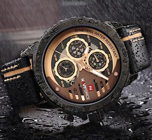 NAVIFORCE Sport Military Watch for Men, 48mm Case, Genuine Leather Band | Analog Digital Display, 3ATM Water Resistant thumbnail 7