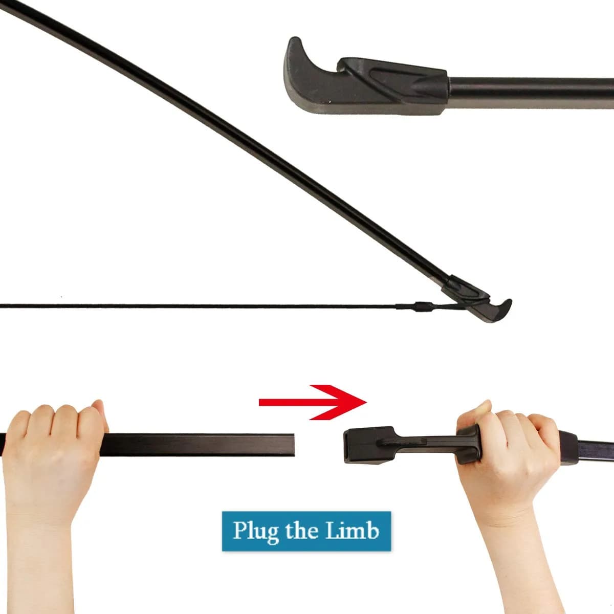 Mxessua 45" Youth Bow and Arrows Set Black | Beginner Recurve Archery Kit with 9 Arrows, Arm Guard, Quiver, Target Faces - view 7