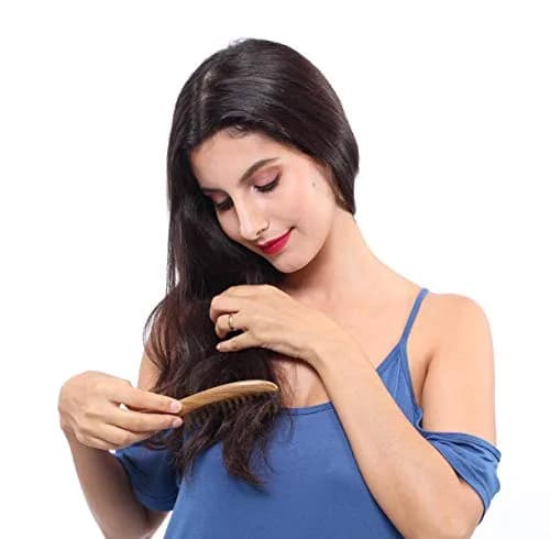 Louise Maelys Wooden Hair Combs Set 7.8 x 2.1 inch | Anti-static & Calming Sandalwood Scent thumbnail 4