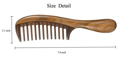 Louise Maelys Wooden Hair Combs Set 7.8 x 2.1 inch | Anti-static & Calming Sandalwood Scent thumbnail 3